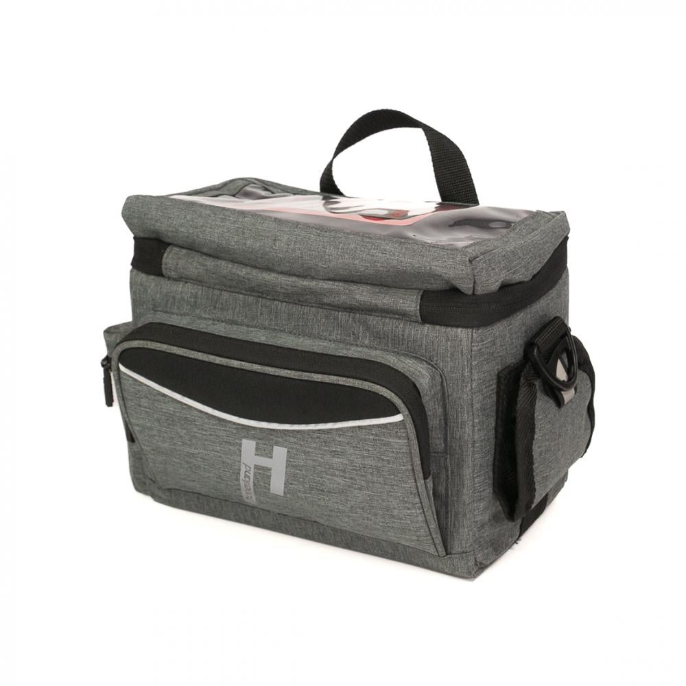 Haberland Lenkertasche 8l Max grau - praktische Fahrrad-Lenkerbag mit KLICKfix