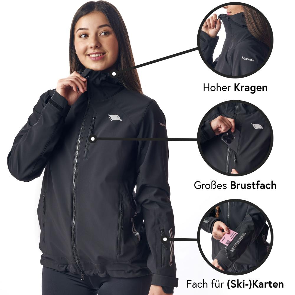 Valkental Damenjacke Softshell 3XL schwarz