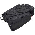 Schwarze KLICKfix Satteltasche Contour Max Sport, 11l, 22x38x28cm, mit Reißverschlussfächern und Spanngummi.
