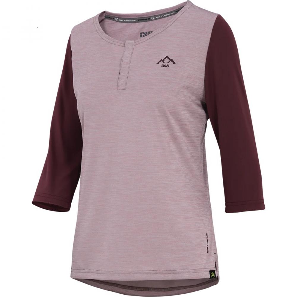IXS Sports Division iXS Carve X Women Henley 40 Taupe-Raisin - atmungsaktives Bike-Jersey