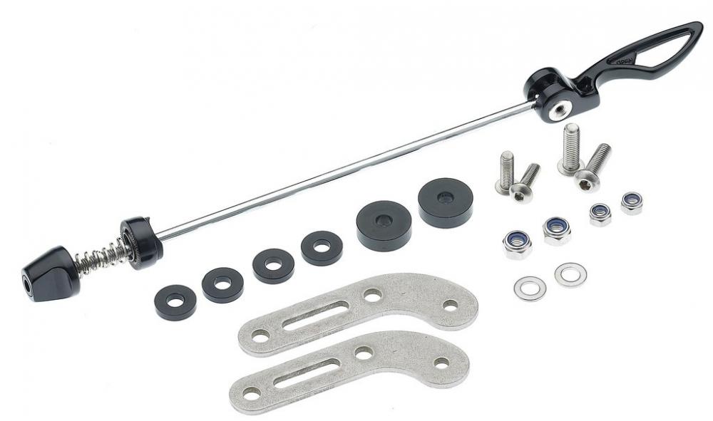 racktime Schnellspanner-Adapterset 180 mm Silber - Gepäckträger-Montage ohne Ösen