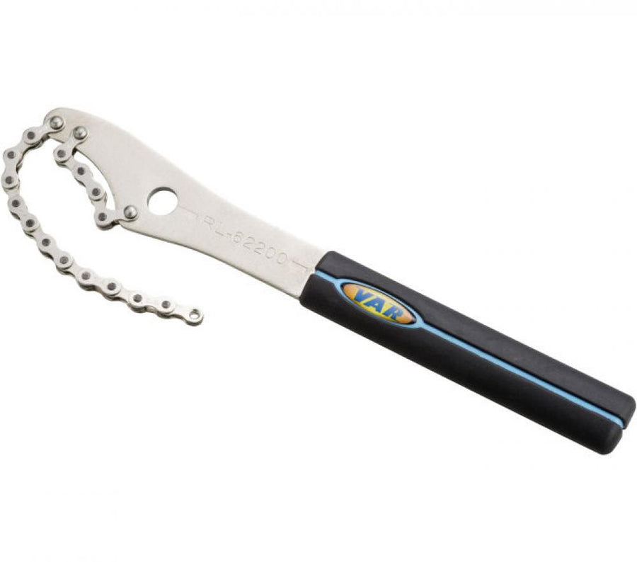 VAR Kettenpeitsche RL-62200-C, robuster Stahl, rutschfester ergonomischer Griff, 30cm Hebel für 5-11-fach Kassetten.