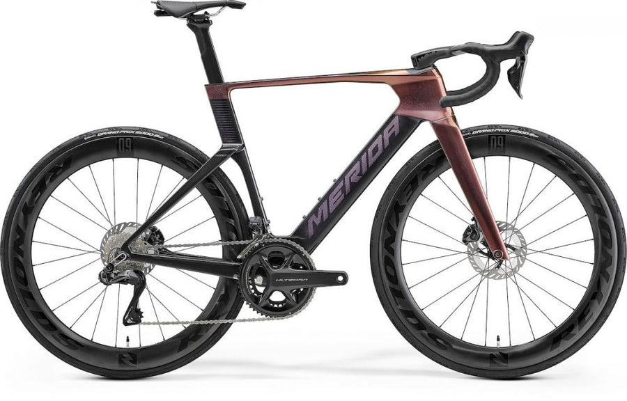 Merida REACTO 8000 Aero-Rennrad Carbon - Größe S, Rainbow Purple Black, Shimano Ultegra Di2, Reynolds AR 60 Carbon