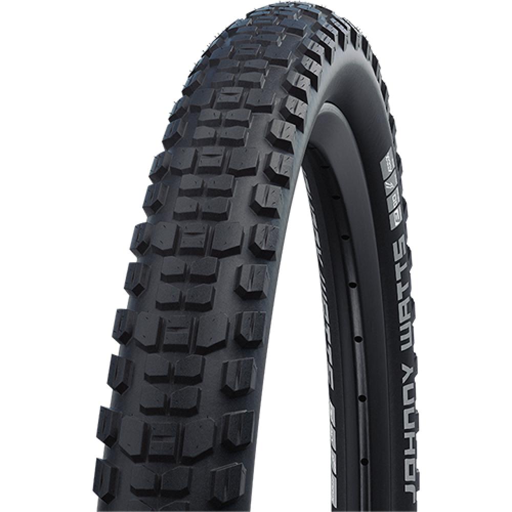 Schwarzer Schwalbe Johnny Watts 29x2.60" E-50 Faltreifen mit robustem Profil für E-Bikes und Trekkingräder