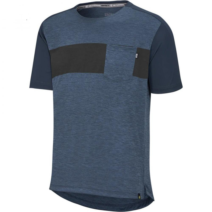 IXS Sports Division iXS Flow X Kids Short Sleeve Jersey KM Storm / Marine - atmungsaktives Kinder-Bikejersey