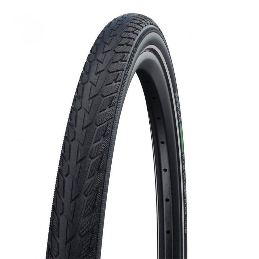 Schwalbe Road Cruiser 20x1.75 ETRTO 47-406 Fahrradreifen schwarz mit Profil, grünem Streifen und K-Guard