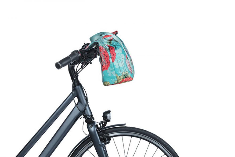 Basil Bloom Field Schultertasche Sky Blue - 11 Liter Fahrradtasche für Damen mit KF-HOOK System - Fahrradhandtasche