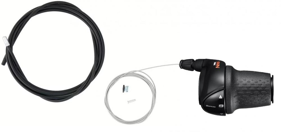 SHIMANO Drehgriffschalter NEXUS SL-C6001 8-fach Schwarz mit Schaltzugset für City- und Trekkingräder.