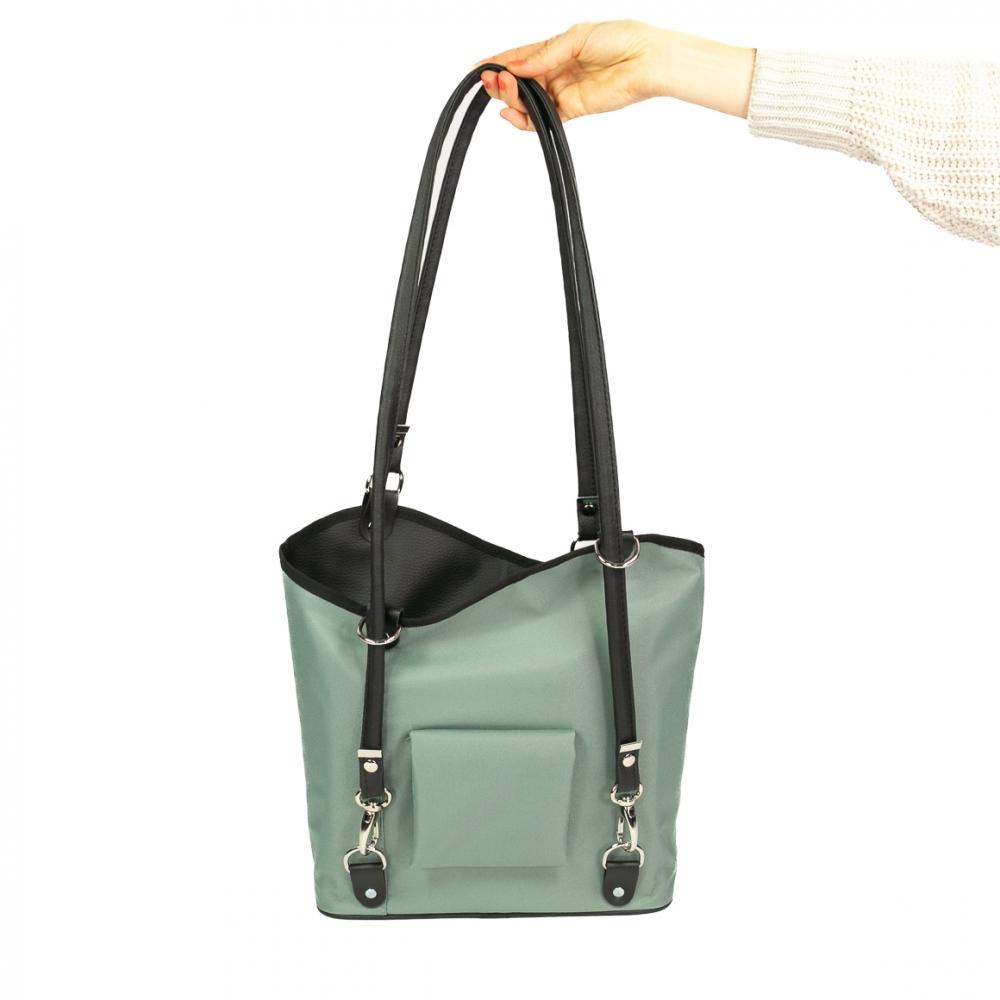 Haberland Lenkertasche Melanie salbei/schwarz - flexible Rucksack-Lenkertasche für Alltag & Tour