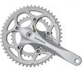 SHIMANO Kurbelgarnitur FC-R345 9-fach 170 mm 50-34 Zähne Silber - Effizienter Antrieb für Rennrad & Fitnessbike