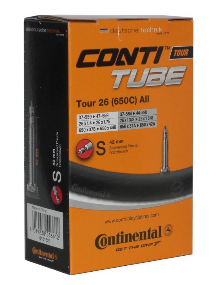 Continental Conti Tour 26 Fahrradschlauch 26x1 1/8-1.75 SV 42mm Sclaverand Ventil in Originalverpackung.