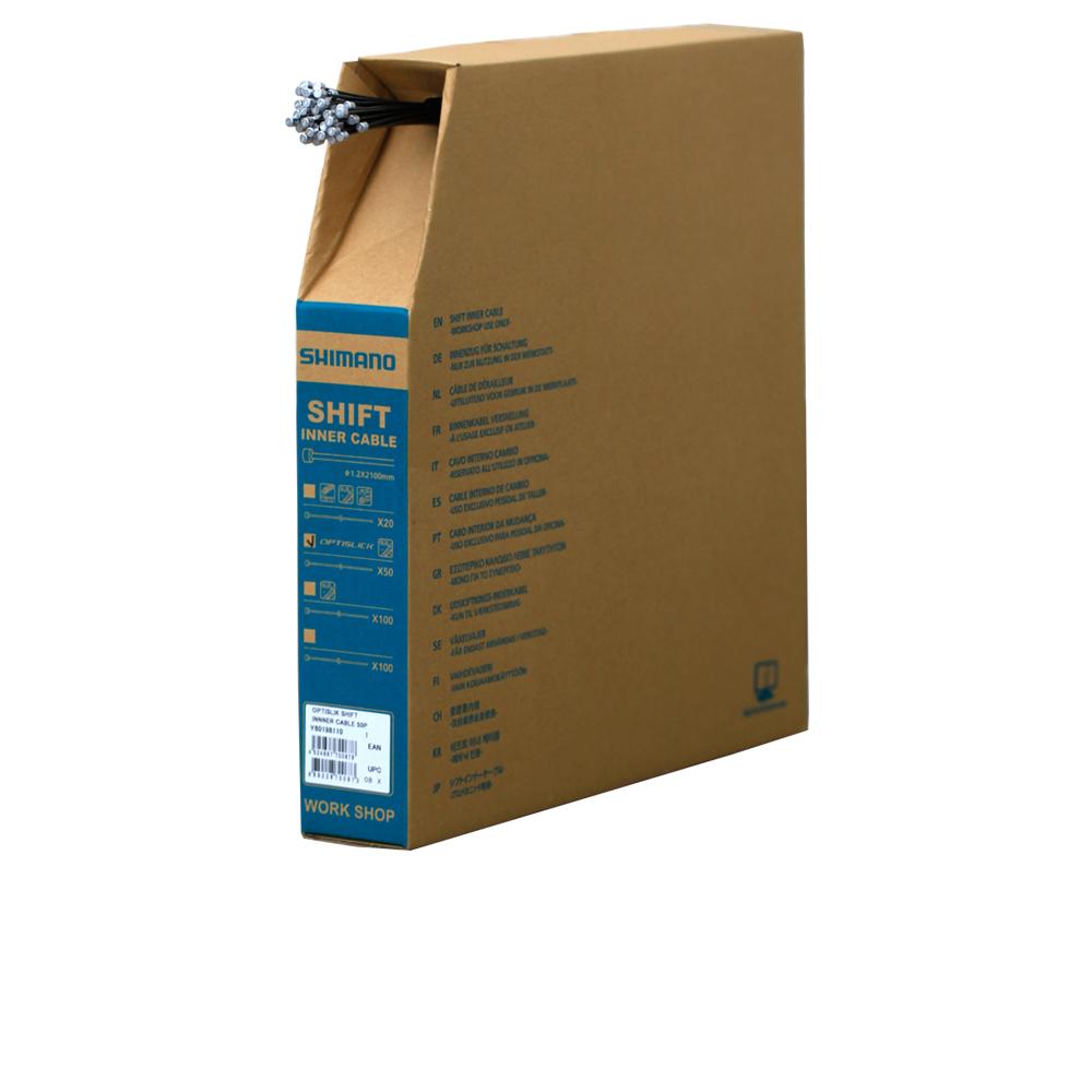 SHIMANO 50 Stück. Schaltzug MTB/Road OPTISLICK Schaltzug - Bulk-Pack für Werkstatt und Flotte