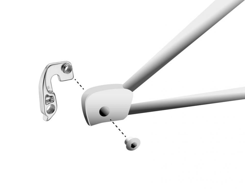 Marwi Schaltauge GH-094 silber Aluminium mit Schraube, Schaltwerkaufnahme Ersatzteil für Fahrradrahmen.