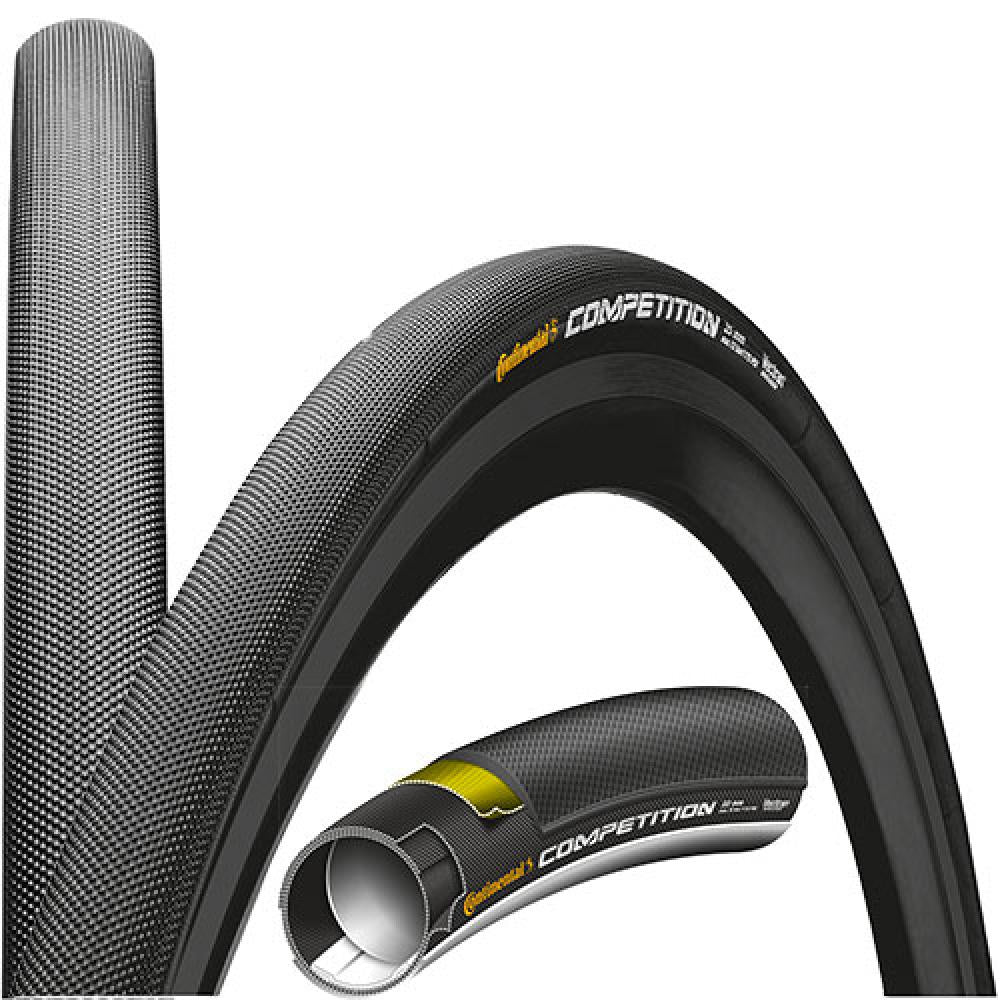 Continental Competition TT Schlauchreifen 25x28 mm schwarz, Premium Rennradreifen für Wettkampf, mit Profil und Schnittansich