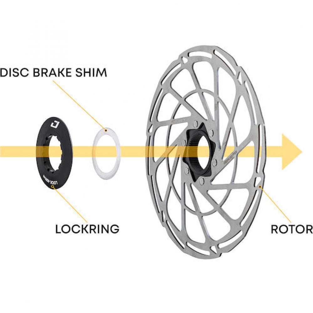 Jagwire Unterlegscheiben für Centerlock Verschlussring 1 mm Silber - präziser Bremsscheiben-Ausgleich