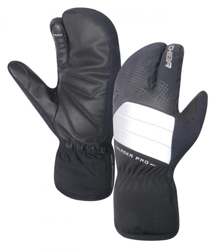 CHIBA Alaska Pro - wasserdichte Lobster Winter-Radhandschuhe, schwarz, Größe S
