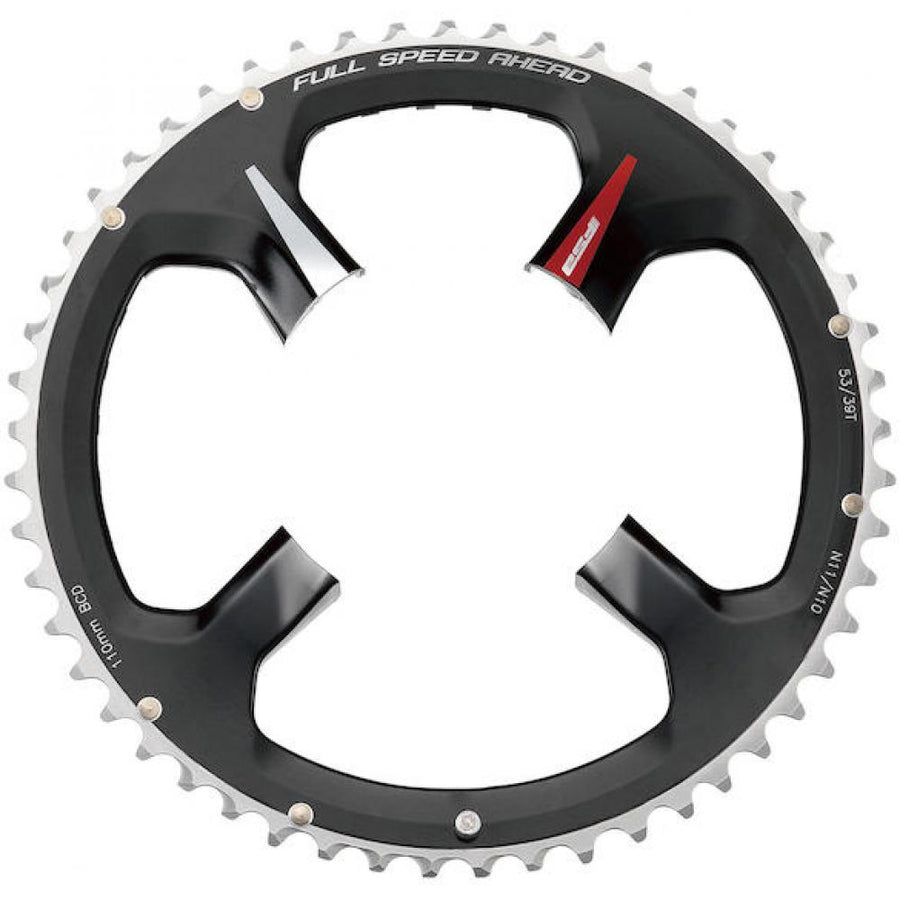 FSA Kettenblatt Road K-Force ABS 4-Arm 110 mm x 50 T Schwarz/rot - maximale Schaltperformance