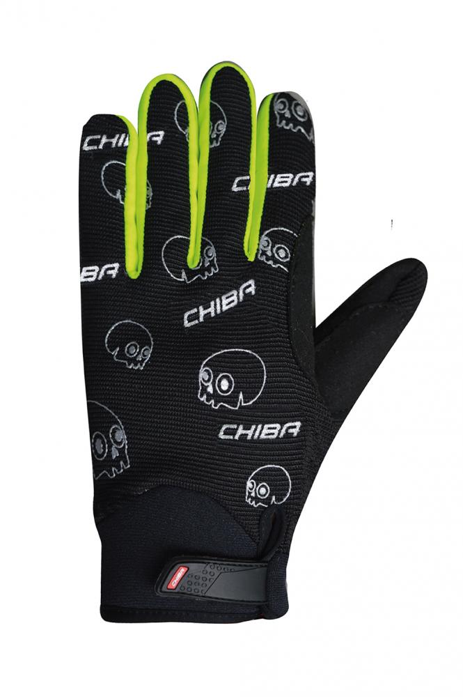 CHIBA Bones - Radhandschuhe kurzfinger schwarz/neongelb, S