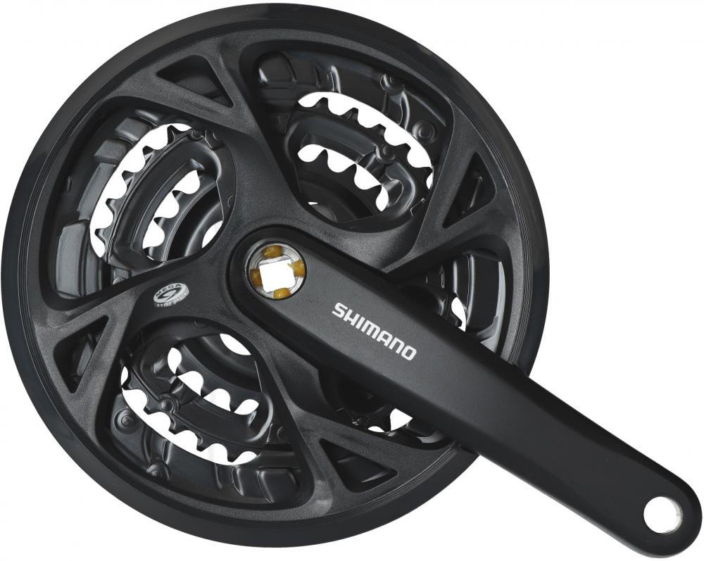 SHIMANO Kurbelgarnitur FC-M371, schwarz, 170mm, mit 48-36-26 Zähnen.