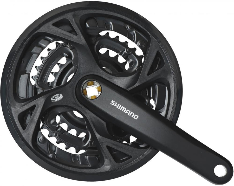 SHIMANO Kurbelgarnitur FC-M371, schwarz, 170mm, mit 48-36-26 Zähnen.