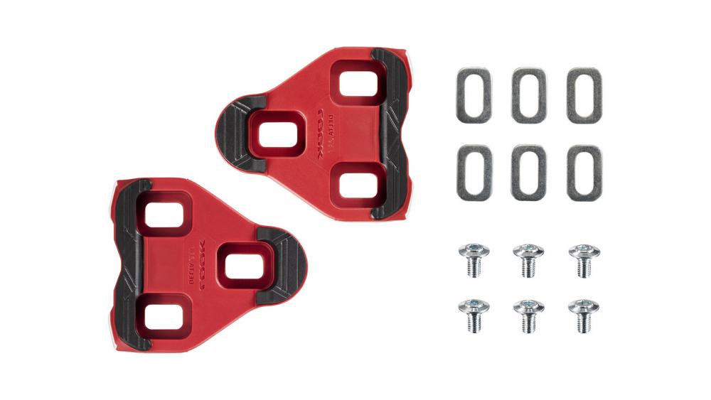 LOOK Delta Grip Pedalplatten Rot - Delta Cleats 9° Grip-Gummi & Silent Float