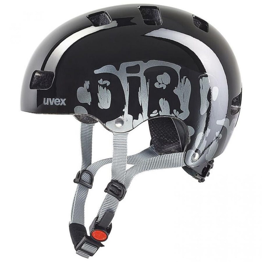 Uvex Kid 3 Kinder-Fahrradhelm dirtbike black 55-58 cm - robuster Hartschalenhelm mit IAS-System, Monomatic-Verschluss & 10 Belüftungsöffnungen