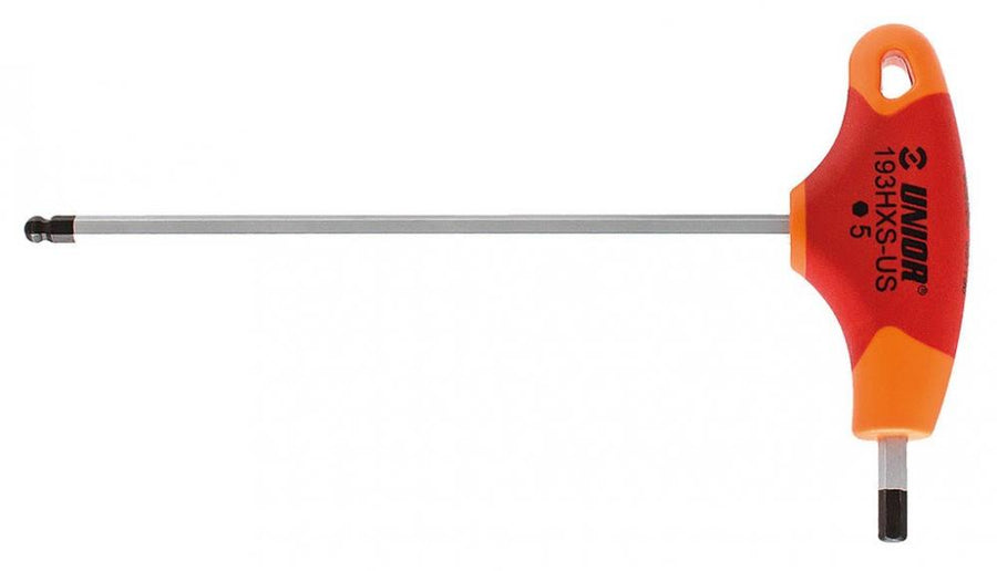 Unior Kugelkopf-Sechskantstiftschlüssel rot mit T-Griff 3mm 193HXS-US