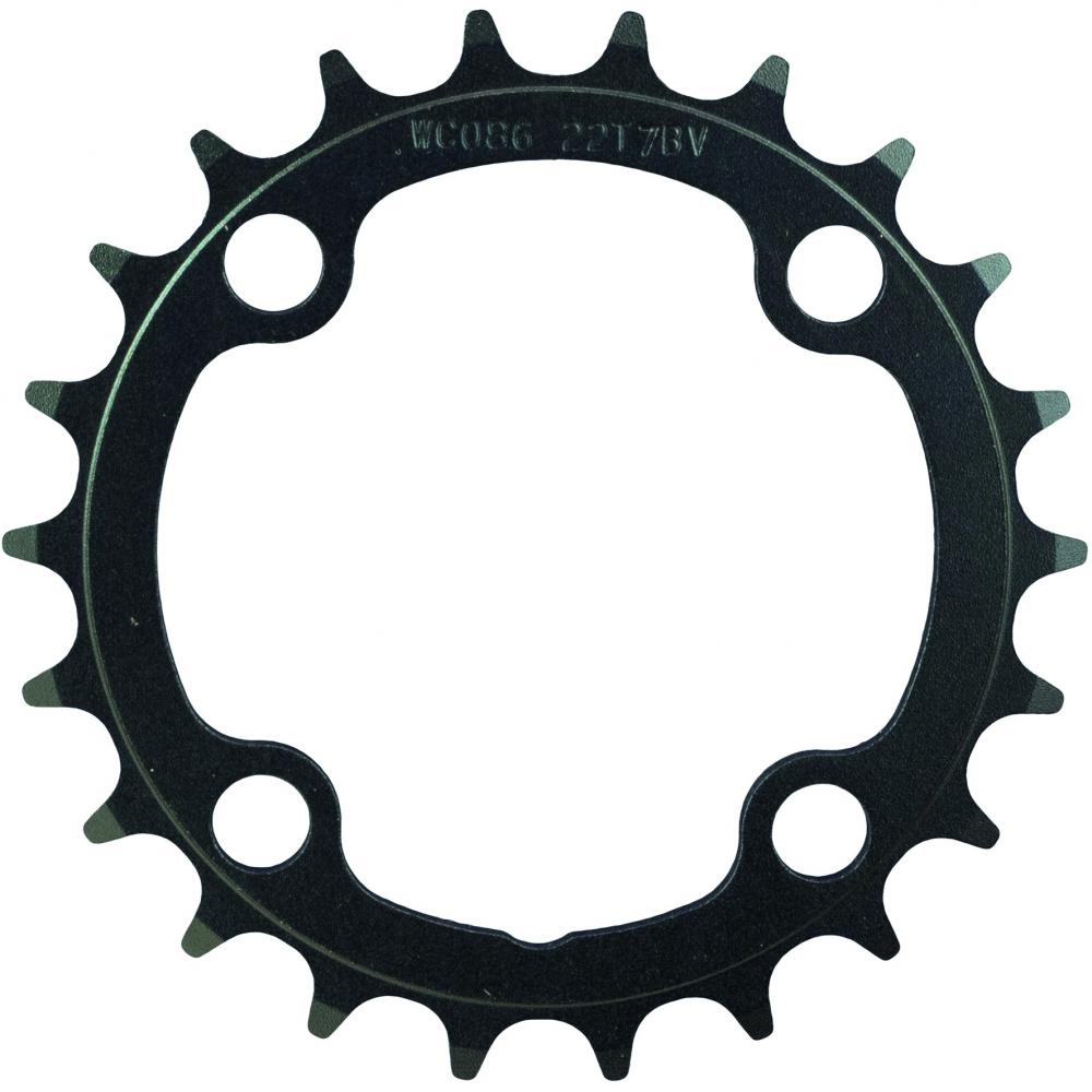 Kettenblatt Mtb Modular 68 Mm X 22 T Schwarz - 16 G Aluminium 4-arm