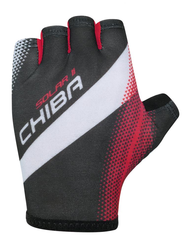 CHIBA Solar II - Radhandschuhe XS schwarz/rot, atmungsaktiv & leicht