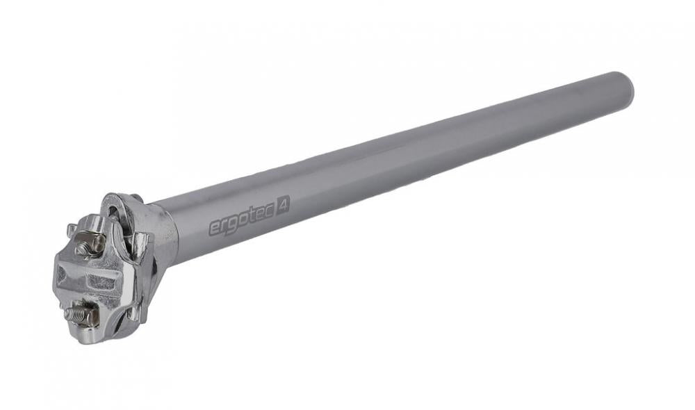 Ergotec Patent Sattelstütze Atar 550, 31,6x550mm, silber aus Aluminium für Fahrräder.
