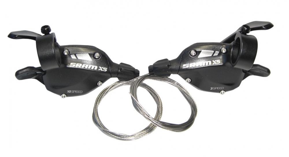 SRAM Trigger X.5 10-fach und 3-fach MTB-Schalthebel Set für präzises, sportliches Schalten.