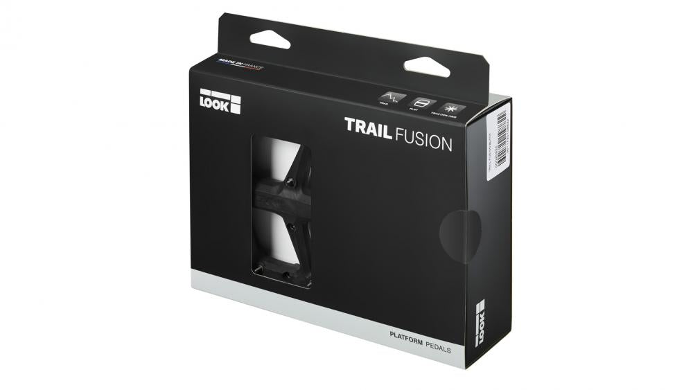 LOOK Plattformpedale Trail Fusion schwarz, Composite Körper, Chromoly-Achse, 8 austauschbare Pins pro Seite, 107 × 105 mm, 1 Paar