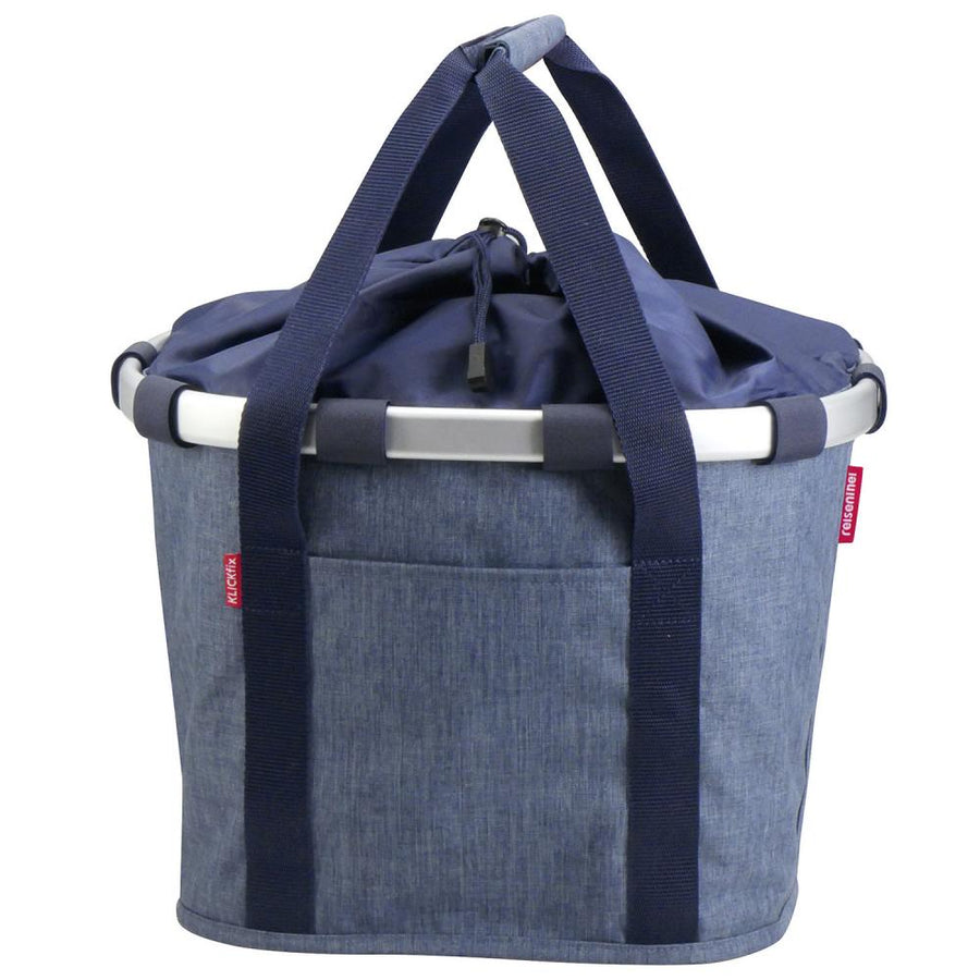 KLICKfix Bikebasket Reisenthel twistblue Fahrradkorb 28x26x35 cm - Abnehmbare Fahrradtasche mit Klicksystem