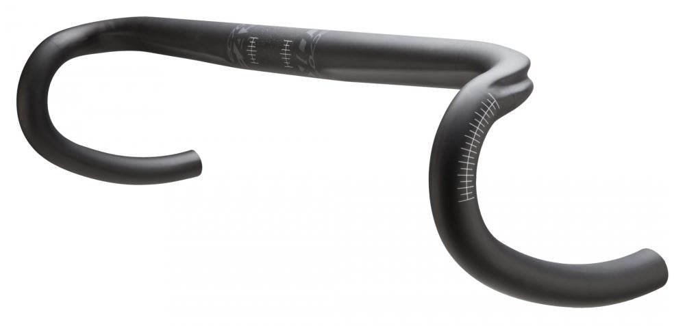 Easton EC70 SL Di2 Carbon Rennradlenker 31,8 44 cm, schwarz mit weißen Markierungen für präzise Kontrolle.