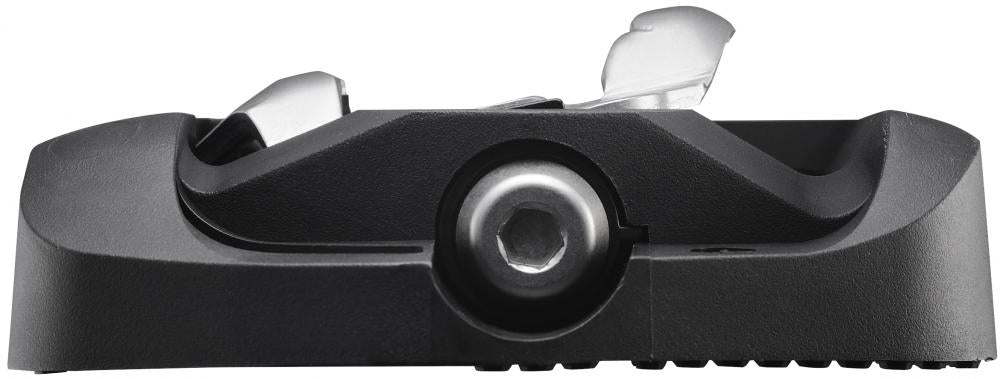 Schwarzes Shimano PD-T421 Kombipedal für Freizeit und Alltag in der Seitenansicht mit silbernem Klickmechanismus.