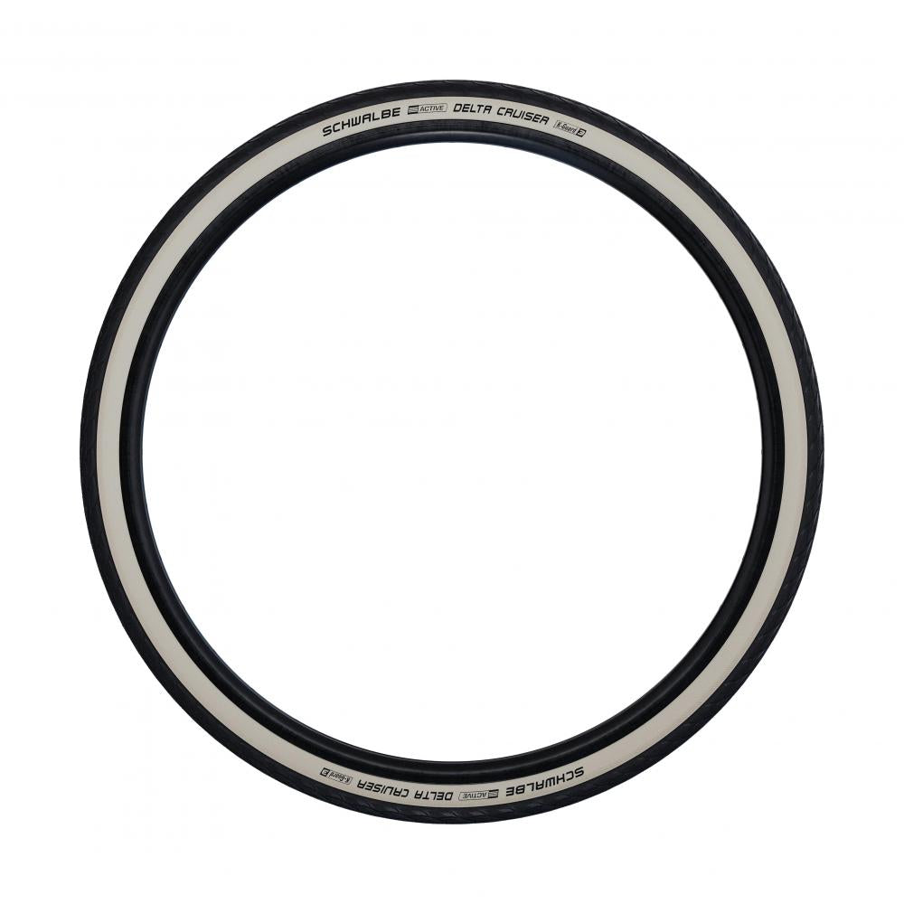 Schwalbe Delta Cruiser 26x1 3/8 Zoll (37-590) Drahtreifen in Creme mit Reflexstreifen und Pannenschutz.