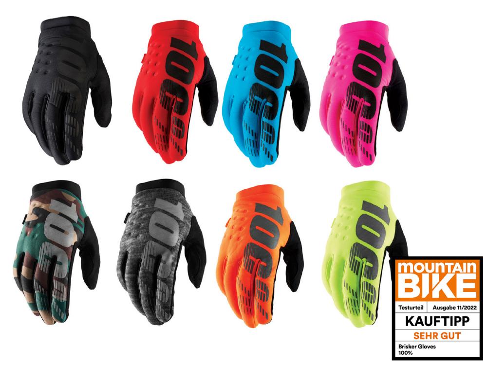 100% Brisker Cold Weather Glove M black - warmer MTB-Handschuh mit direktem Griffgefühl