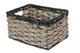 Basil Dijon L Vorderradkorb aus Rattan grau/schwarz - 36x49x27 cm, handgeflochten, mit Deckel & max. Traglast 5 kg