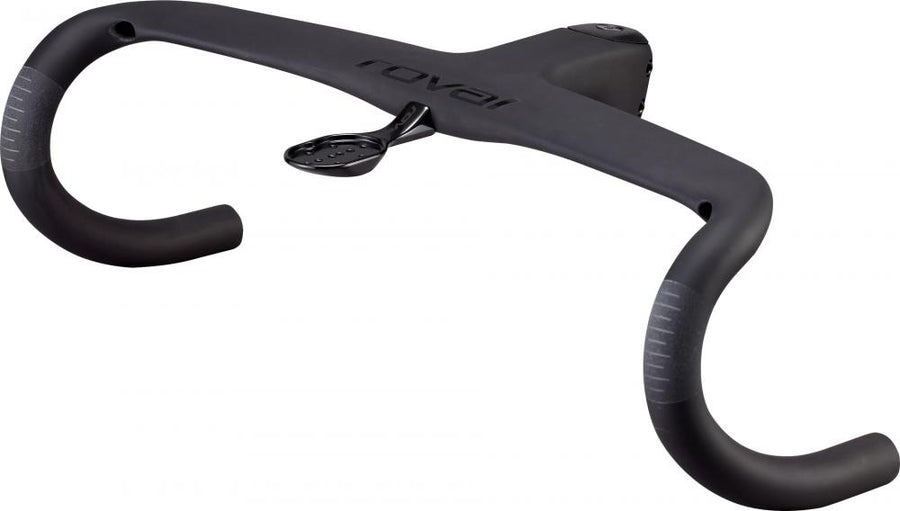 Specialized Roval Rapide RD Carbon Cockpit in Schwarz: Aerodynamischer Rennradlenker mit integriertem Vorbau.