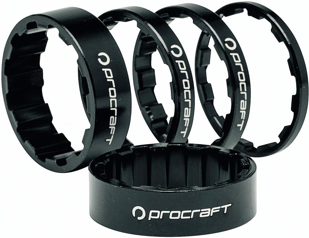 Procraft Ahead Spacer Superlight 1 1/8 Zoll Set Schwarz - Ultraleichte Aluminium-Spacer