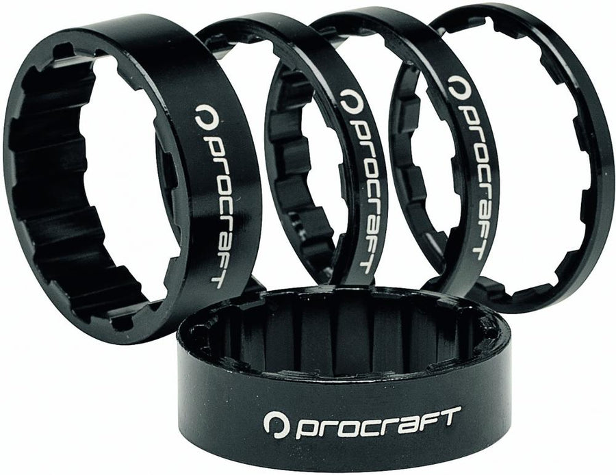 Procraft Ahead Spacer Superlight 1 1/8 Zoll Set Schwarz - Ultraleichte Aluminium-Spacer