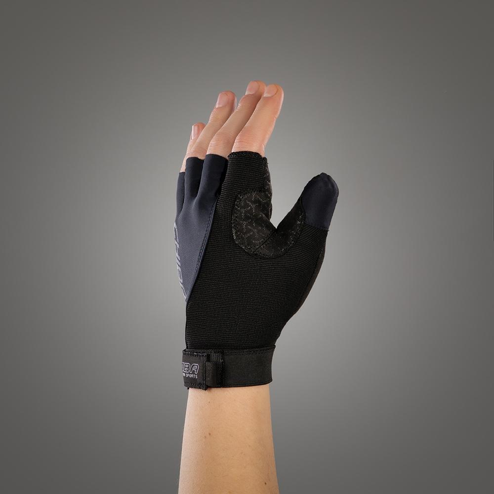 CHIBA Argon II - Radhandschuhe schwarz S mit Gelpolsterung für Rollstuhlfahrer