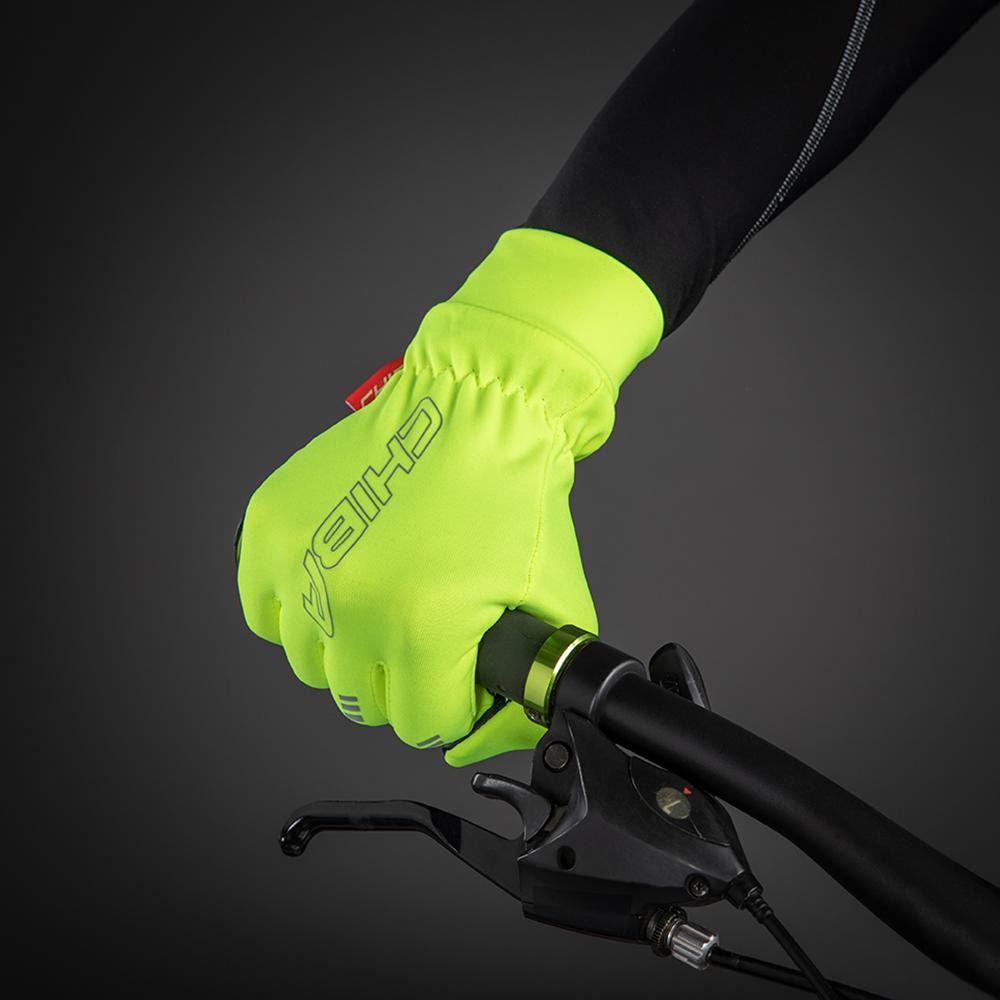CHIBA Thermofleece - Radhandschuhe neongelb XL mit Touchfunktion