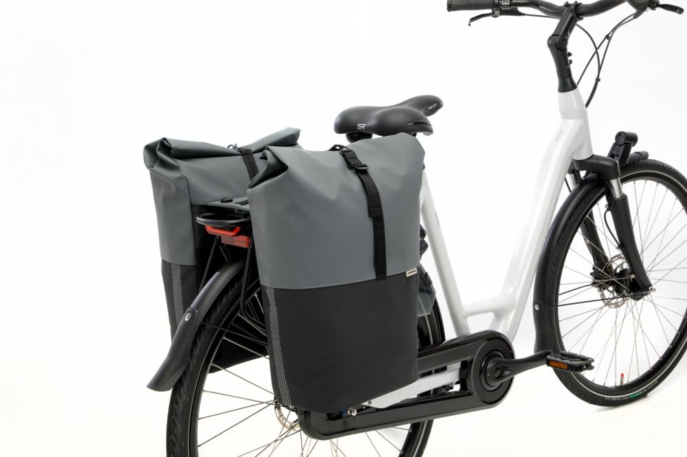 New Looxs Tasche Nyborg Double MIK Light 2x20L Grey/Black - geräumige Doppel-Fahrradtasche