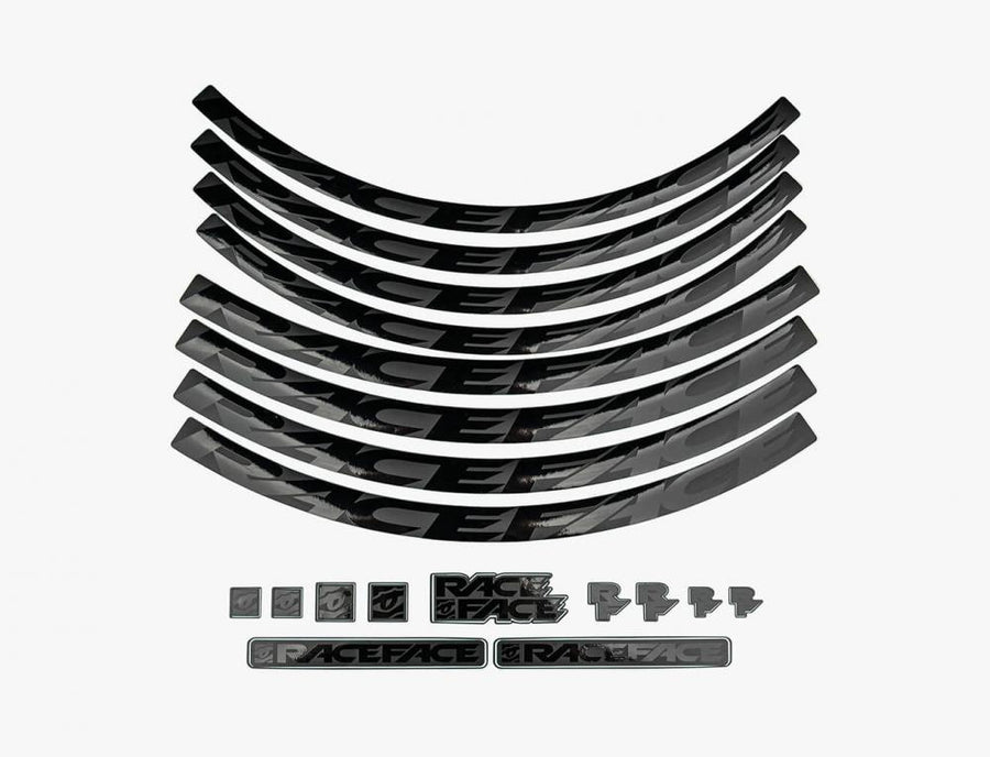 Race Face Laufrad Decal Set, XL, black schwarz - stylisches Upgrade für dein Laufrad