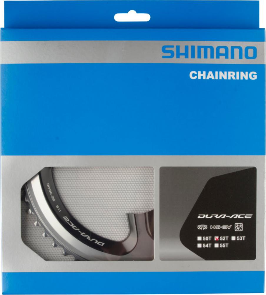 SHIMANO Kettenblatt DURA-ACE FC-9000 52 Zähne Silber/Schwarz - Maximale Antriebsperformance