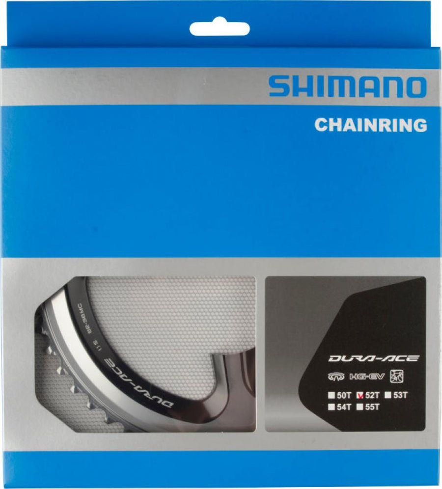SHIMANO Kettenblatt DURA-ACE FC-9000 52 Zähne Silber/Schwarz - Maximale Antriebsperformance