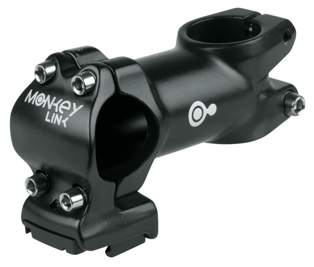 Schwarzer Monkey Link AS-ML3 75mm Ahead-Vorbau für MTB/E-Bike mit Magnet-Interface, 31,8mm Klemmung.