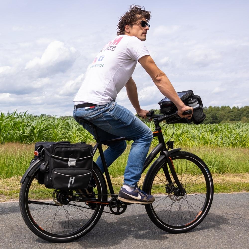 Haberland Doppeltasche Touring Max schwarz - große Gepäckträgertasche für Tourenrad