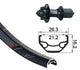 XLC Laufrad|Hinterrad 26x1.90 Zoll 6-Loch schwarz Schnellspanner 32-Loch Rodi Black Rock Disc schwarz Niro-Speichen schwarz